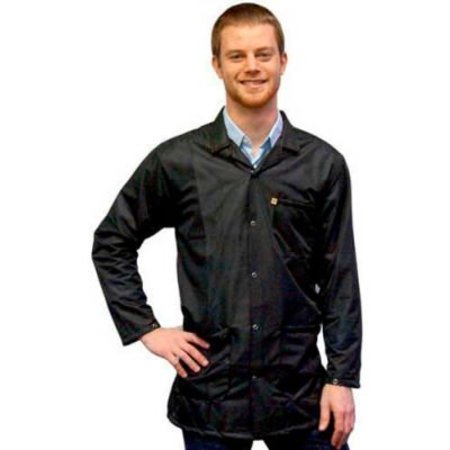 TRANSFORMING TECHNOLOGIES Transforming Technologies ESD 3/4 Length Jacket, Snap Cuff, Black, X-Large JKC 9025SPBL